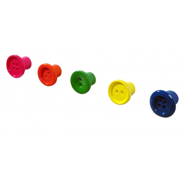 Button Up Wall Hooks set/5 - multi colour