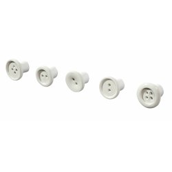 Button Up Wall Hooks set/5 - hvid