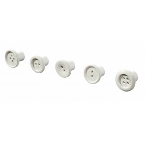 Button Up Wall Hooks set/5 - hvid