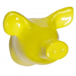 Piggy Wall Hook - yellow