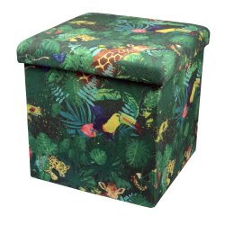 Ottoman Folding Storage - tropical