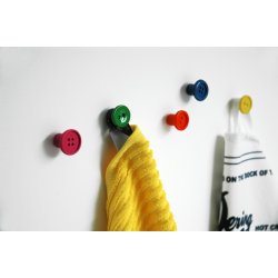 Button Up Wall Hooks set/5 - multi colour