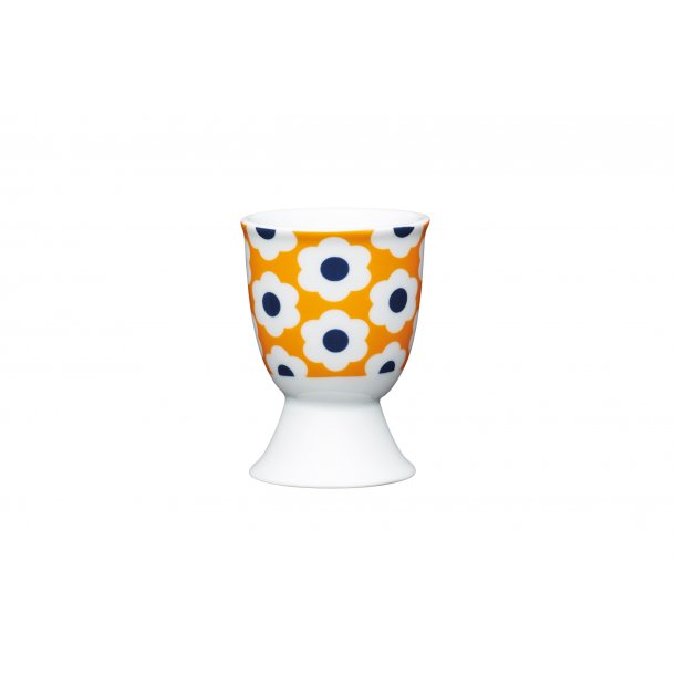 Porcelain Egg Cup - retro flower