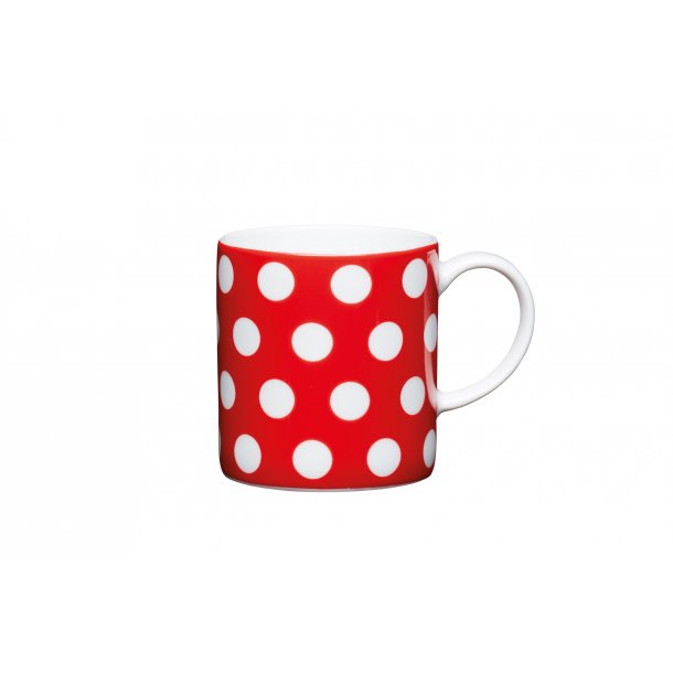 Porcelain Espresso Cup - red polka dot