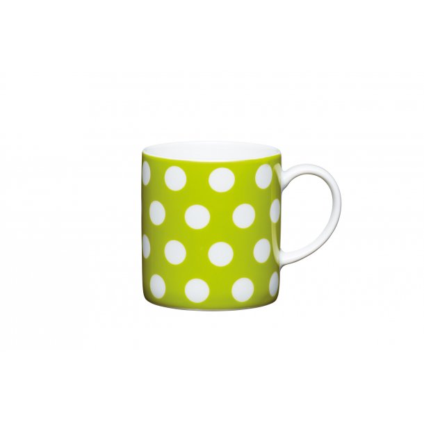 Porcelain Espresso Cup - green polka dot