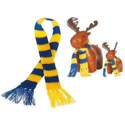 Knitted Scarf blue/yellow - large 44 cm